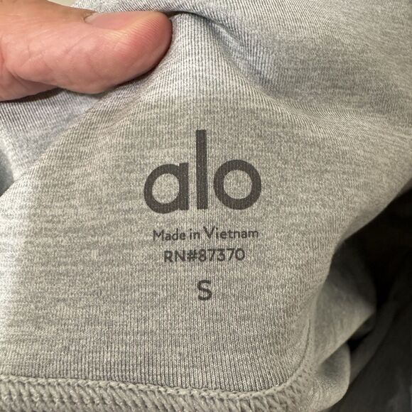 Alo Yoga High Waist Legit 7/8 Legging Ribbed Detail Women Sz S Heath Gray White - Picture 6 of 7